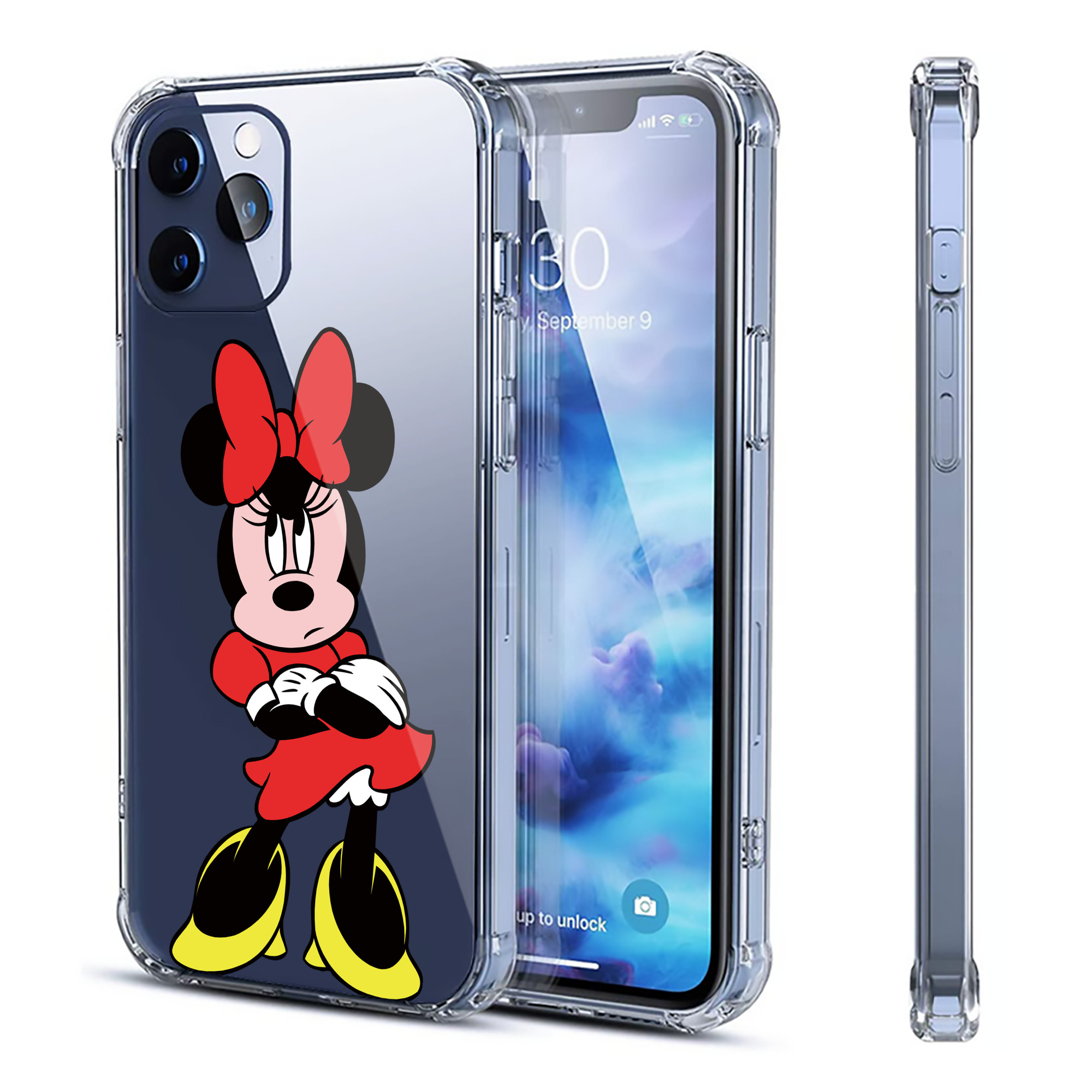 （画像用） ミッキーマウス Mickey Mouse 【iPhone 12シリーズ対応】透明スマホケース（クリアソフトケース）